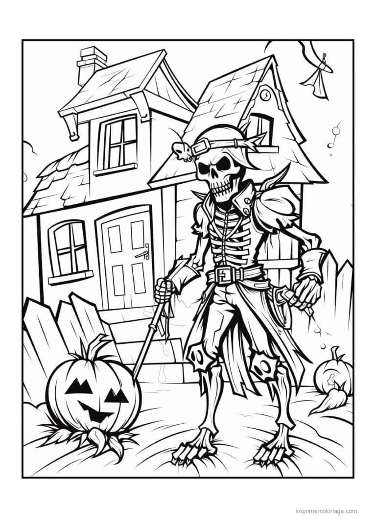coloriage momie momie et citrouilles 04 - dessin gratuit &agrave; imprimer