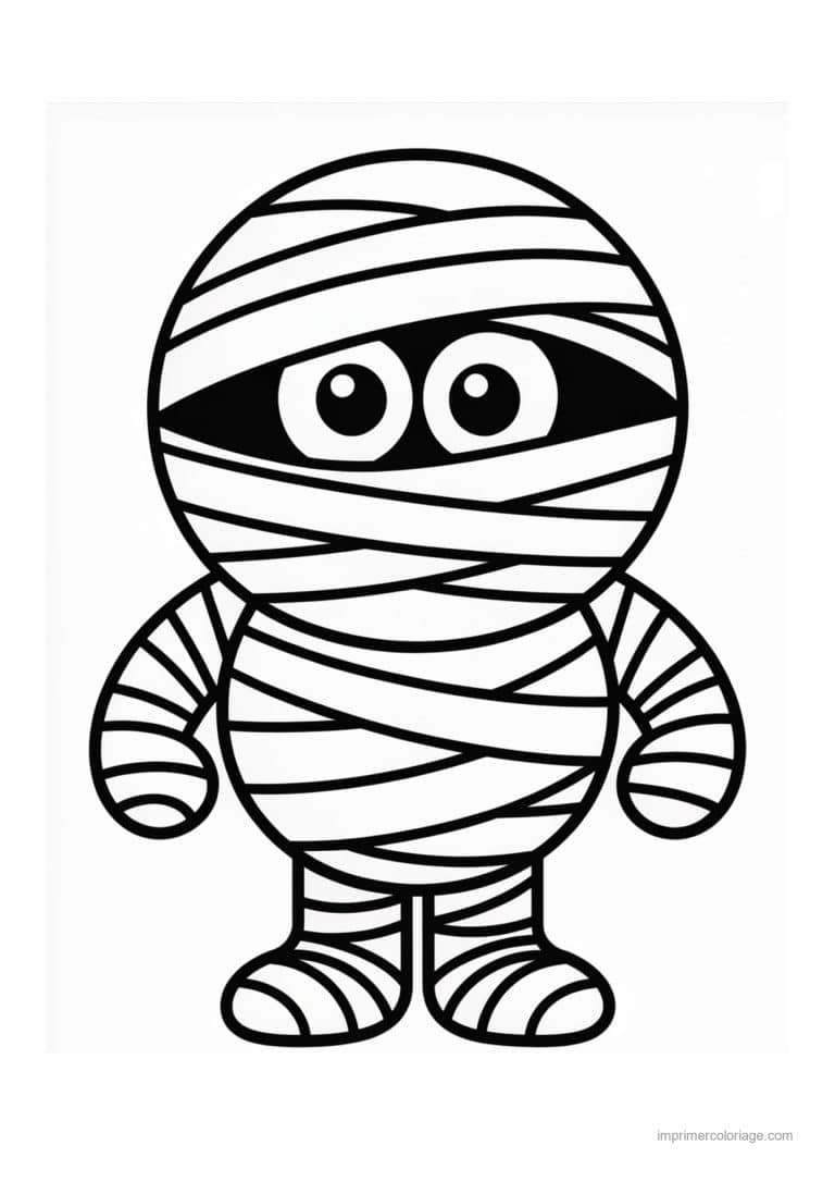 coloriage momie petite momie - dessin gratuit &agrave; imprimer