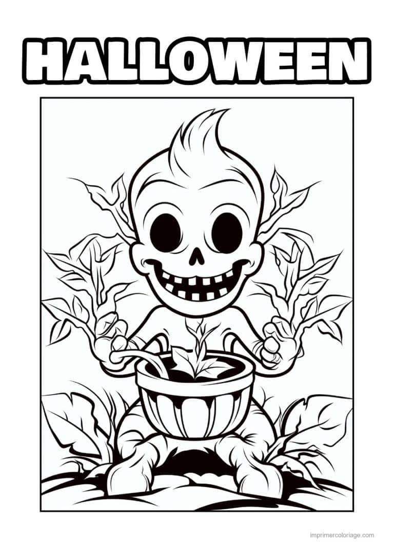 coloriage monstre creature cornue de la foret 10 - dessin gratuit &agrave; imprimer