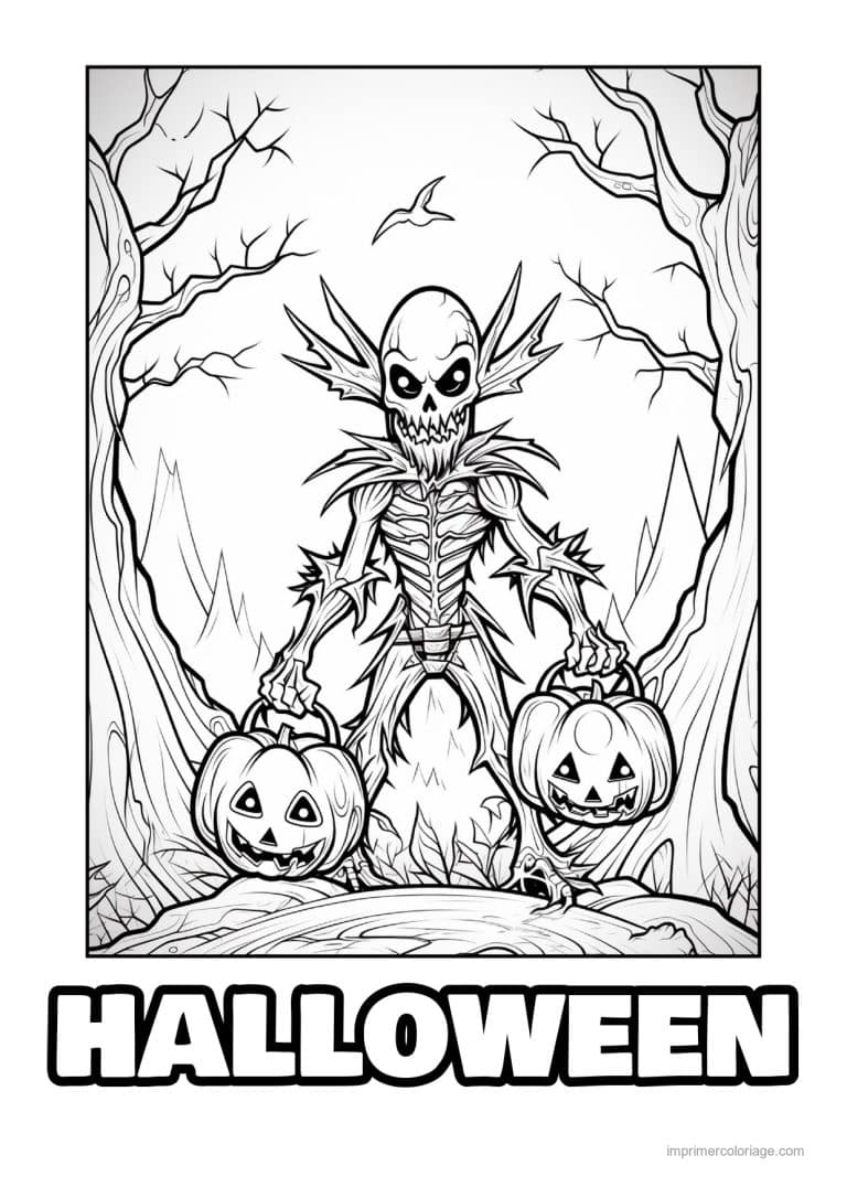 coloriage monstre creature cornue de la foret 12 - dessin gratuit &agrave; imprimer