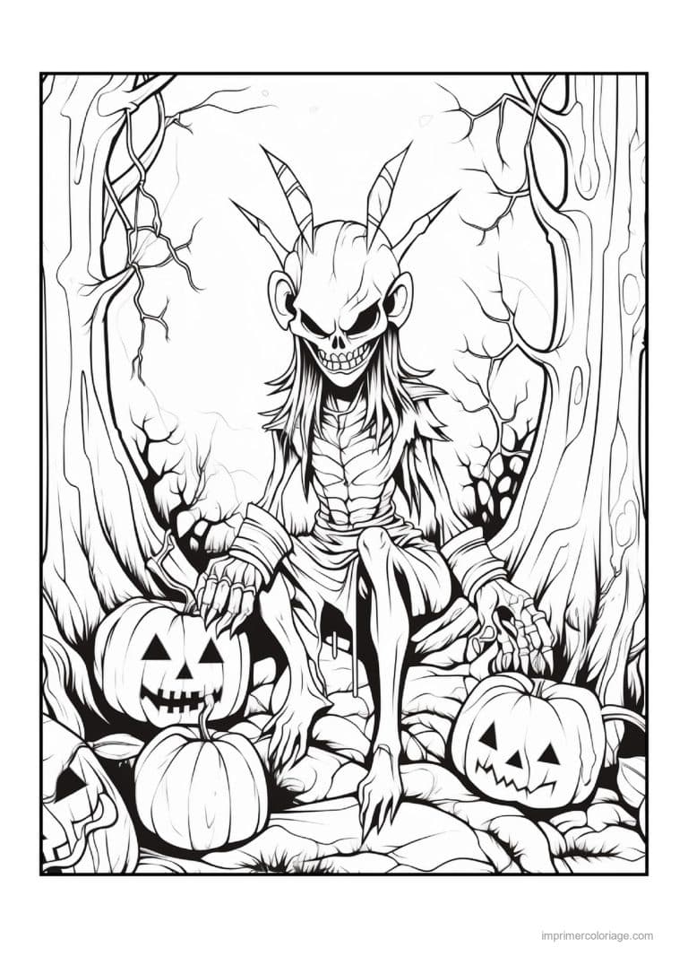 coloriage monstre creature cornue de la foret 15 - dessin gratuit &agrave; imprimer