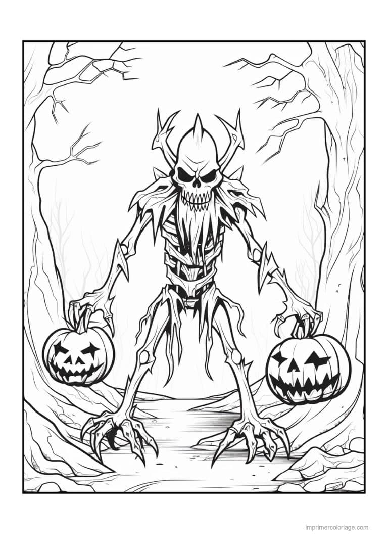 coloriage monstre creature cornue de la foret 20 - dessin gratuit &agrave; imprimer