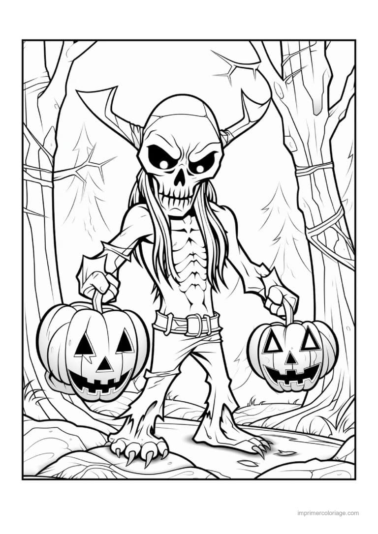 coloriage monstre creature cornue de la foret 24 - dessin gratuit &agrave; imprimer