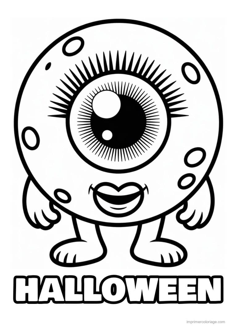 coloriage monstre oeil monstre sur pattes - dessin gratuit &agrave; imprimer