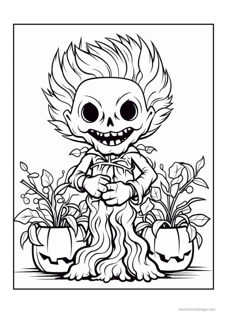 coloriage monstre plante monstre en pot 06 - dessin gratuit &agrave; imprimer