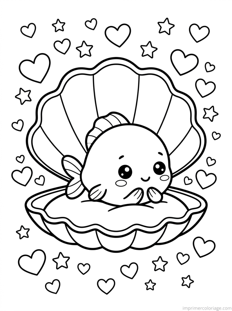 coloriage poisson cute coquillage bebe - dessin gratuit &agrave; imprimer