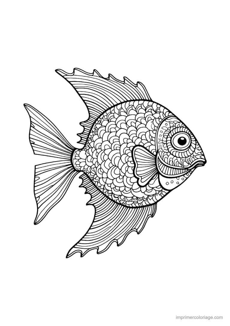 coloriage poisson mandala 01 - dessin gratuit &agrave; imprimer