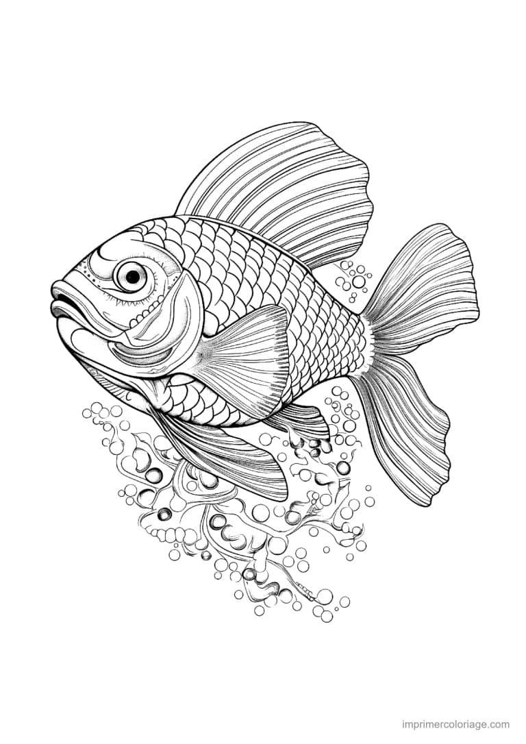 coloriage poisson mandala 02 - dessin gratuit &agrave; imprimer