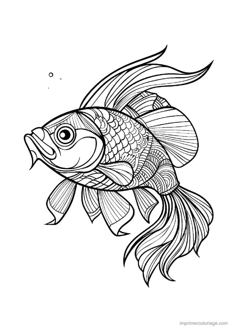 coloriage poisson mandala 08 - dessin gratuit &agrave; imprimer