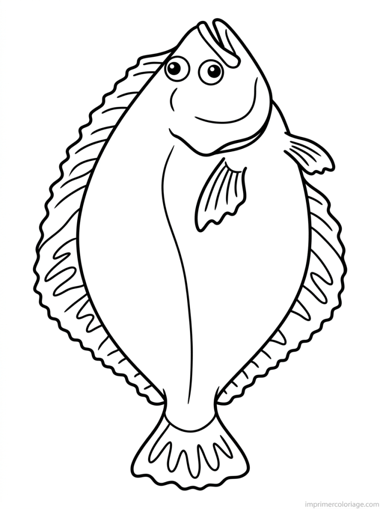 coloriage poisson plat dessus - dessin gratuit &agrave; imprimer