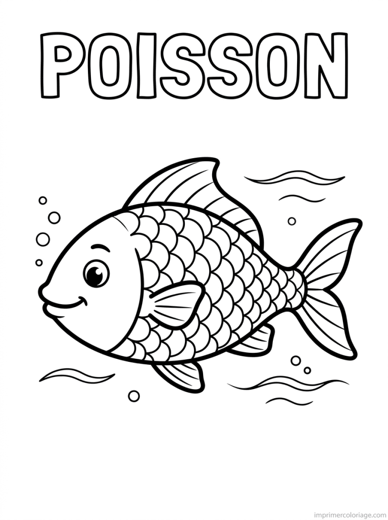 coloriage poisson titre haut - dessin gratuit &agrave; imprimer