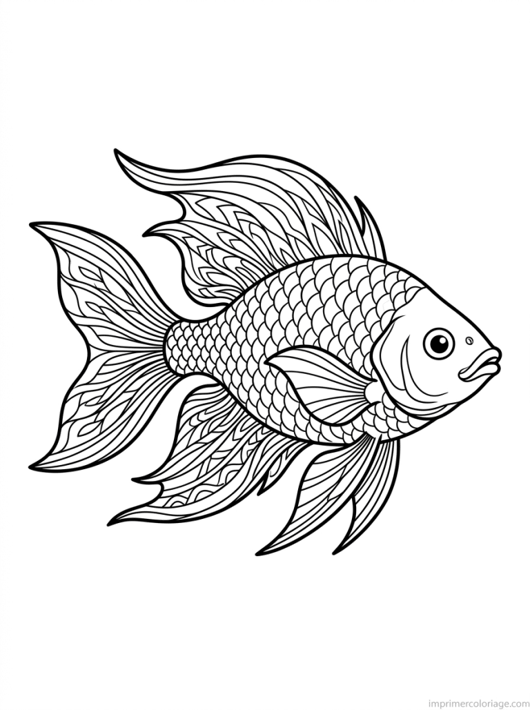coloriage poisson tropical nageoires - dessin gratuit &agrave; imprimer