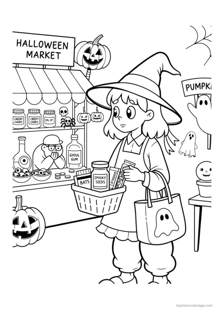 coloriage sorciere 04 - dessin gratuit &agrave; imprimer