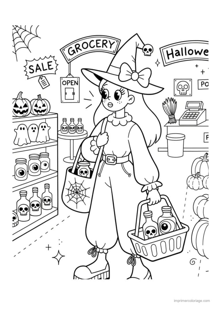 coloriage sorciere 10 - dessin gratuit &agrave; imprimer