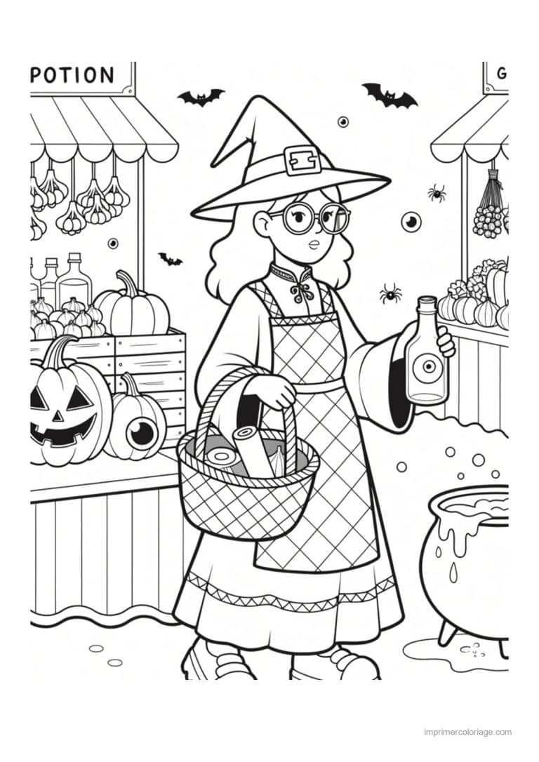 coloriage sorciere 21 - dessin gratuit &agrave; imprimer