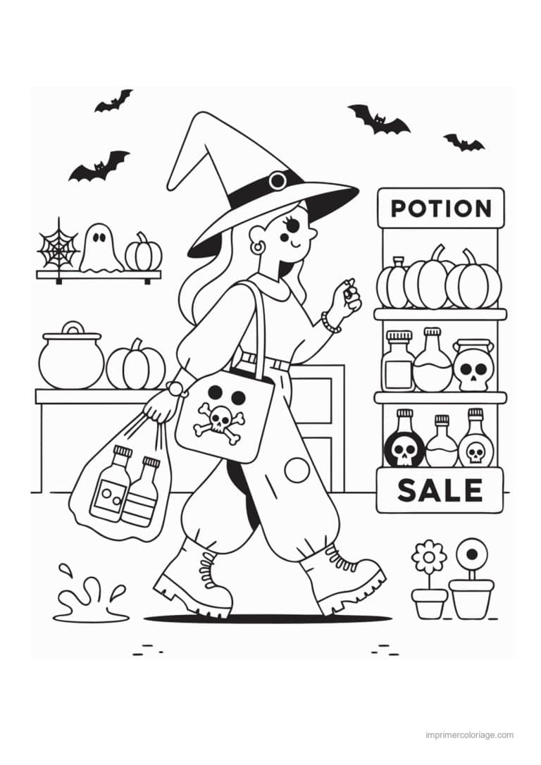 coloriage sorciere - dessin gratuit &agrave; imprimer