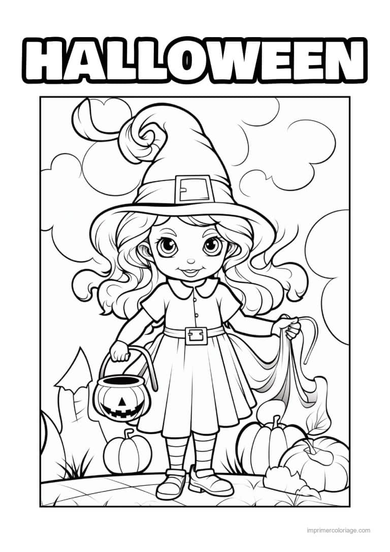 coloriage sorciere petite sorciere et sa lanterne citrouille 24 - dessin gratuit &agrave; imprimer