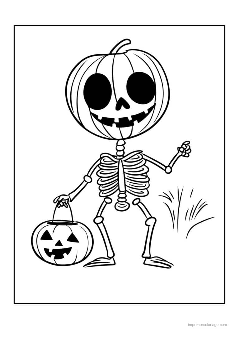 coloriage squelette 02 - dessin gratuit &agrave; imprimer