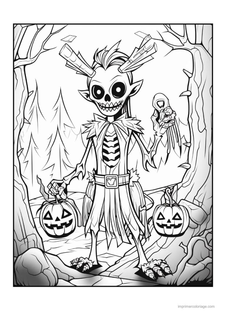 coloriage squelette squelette en armure 03 - dessin gratuit &agrave; imprimer