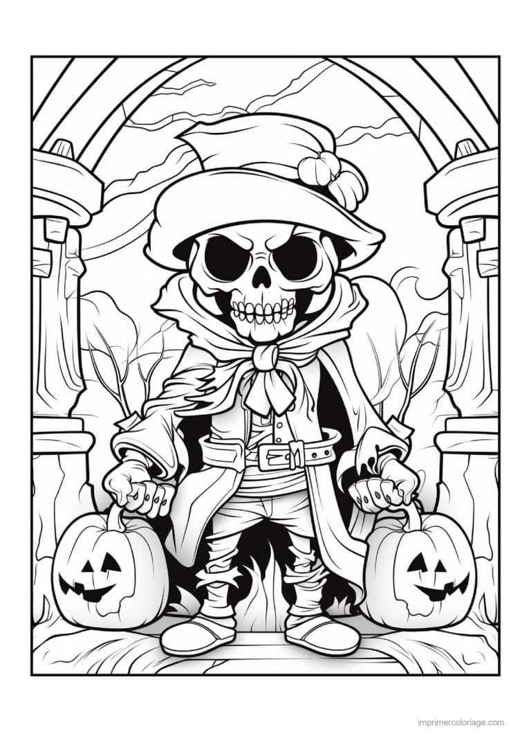 coloriage squelette squelette en armure 04 - dessin gratuit &agrave; imprimer