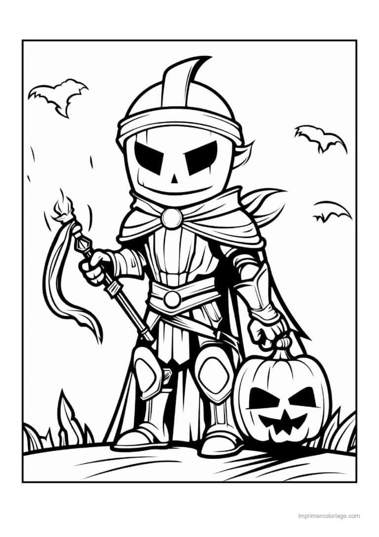 coloriage squelette squelette en armure 12 - dessin gratuit &agrave; imprimer