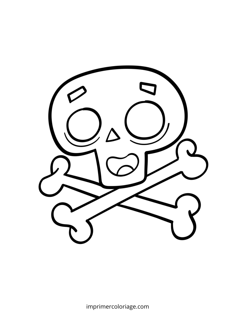 coloriage squelette tete de mort - dessin gratuit &agrave; imprimer