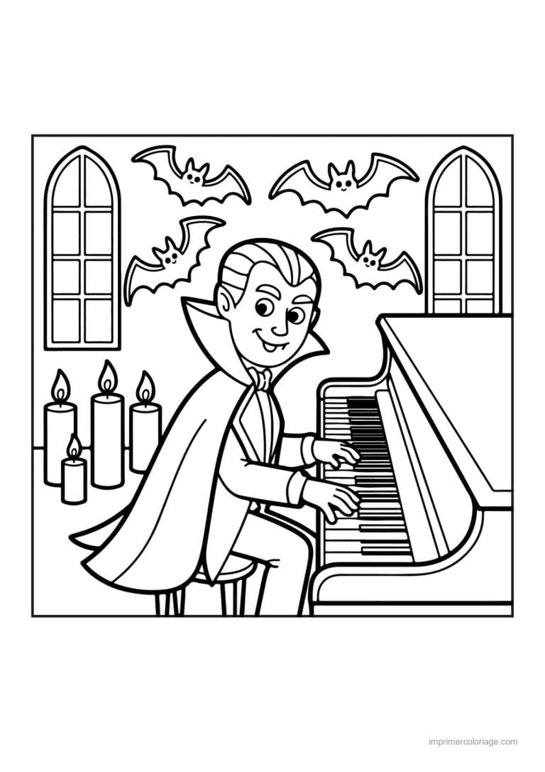 coloriage vampire 09 - dessin gratuit &agrave; imprimer
