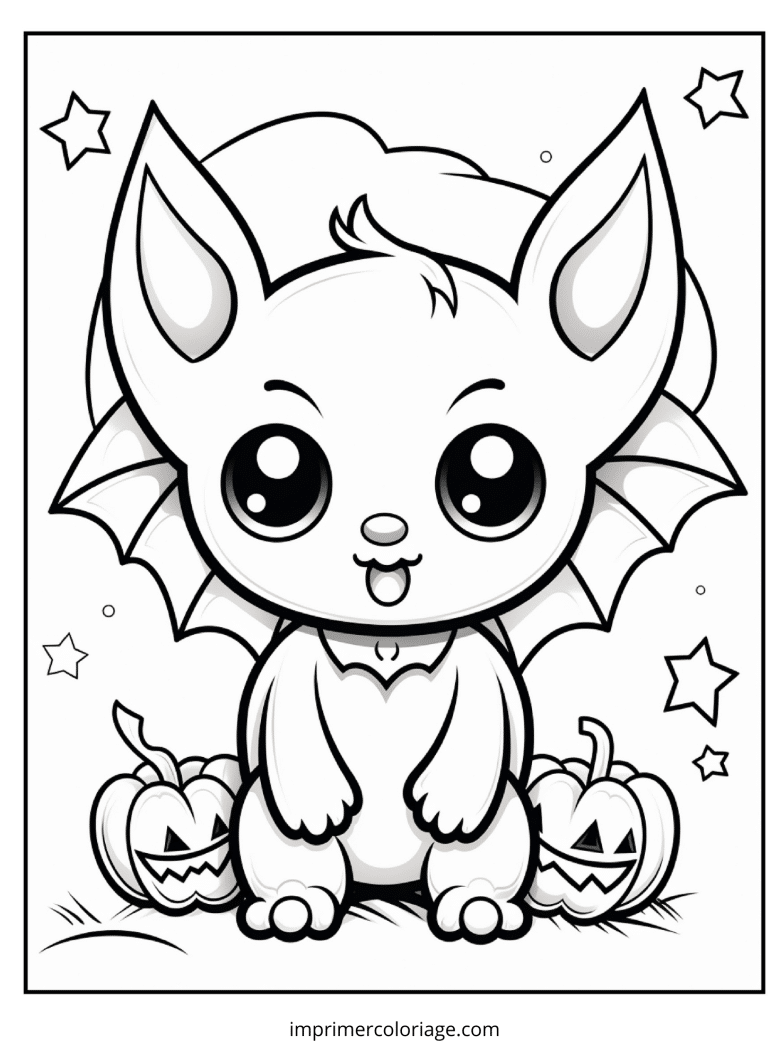 coloriage vampire kawaii (2) - dessin gratuit &agrave; imprimer
