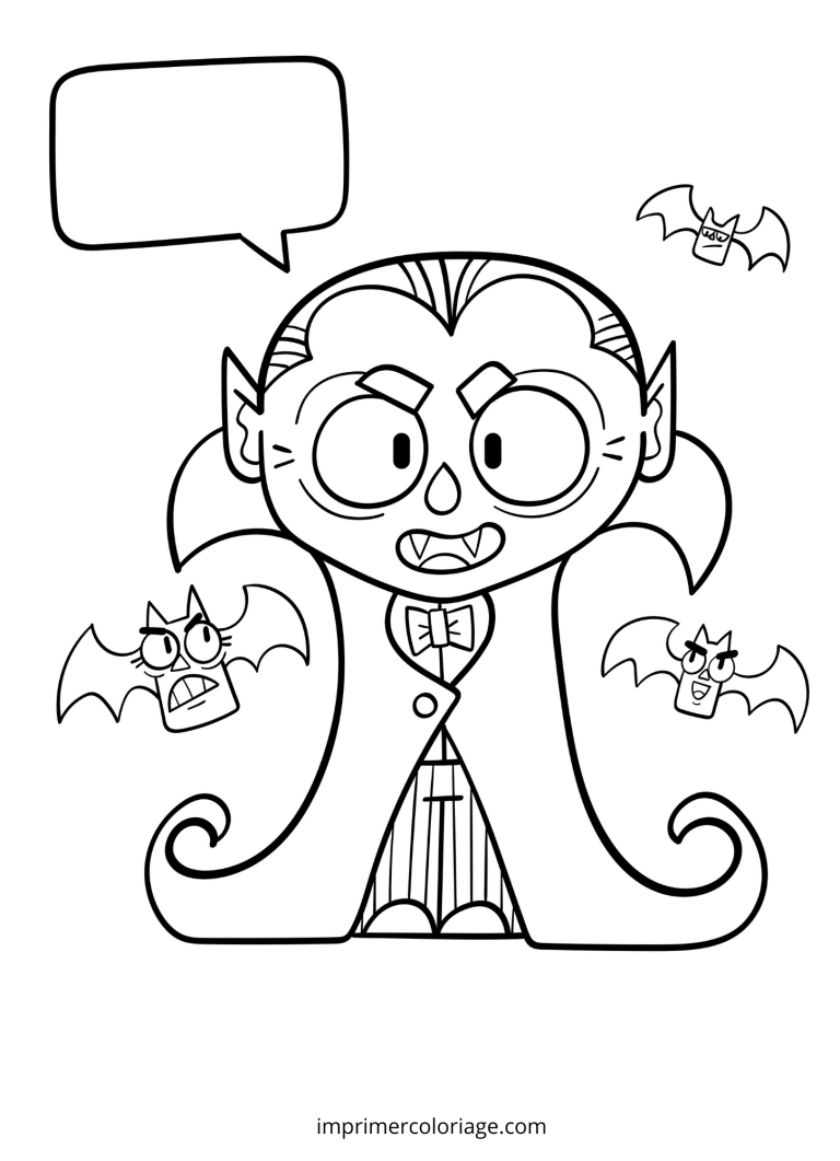 coloriage vampire pour halloween - dessin gratuit &agrave; imprimer