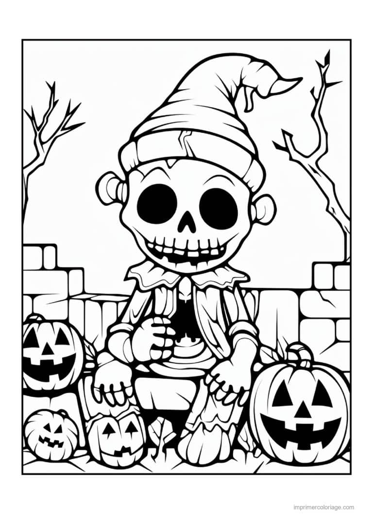 coloriage zombie mort vivant devant une maison 06 - dessin gratuit &agrave; imprimer