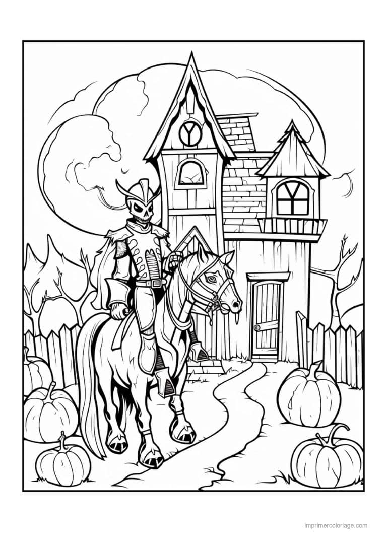 coloriage zombie mort vivant devant une maison 09 - dessin gratuit &agrave; imprimer