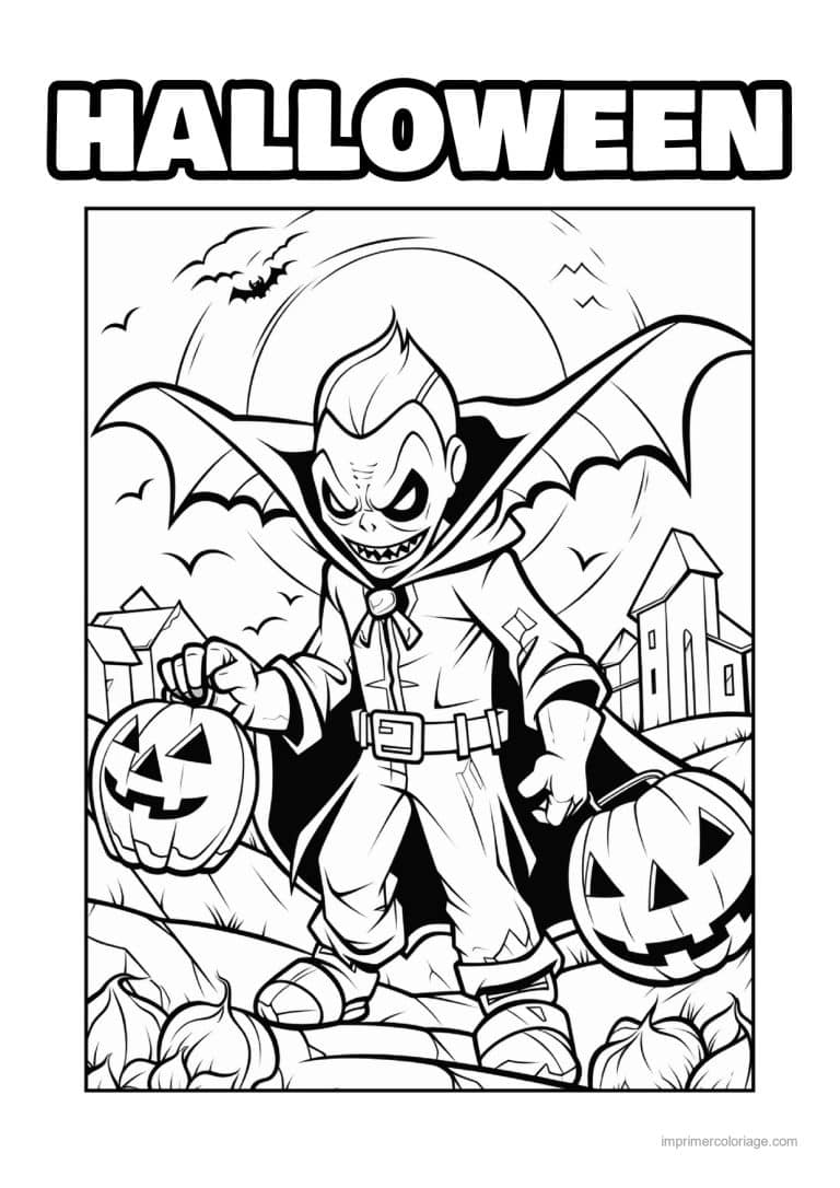 coloriage zombie mort vivant devant une maison 11 - dessin gratuit &agrave; imprimer