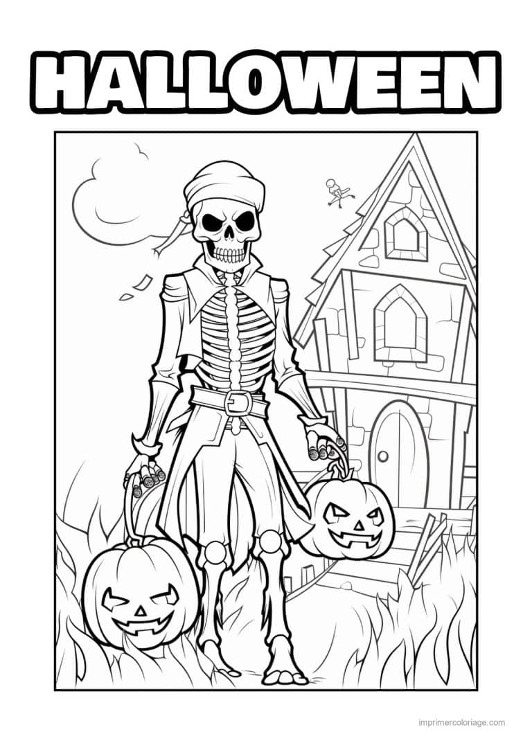 coloriage zombie mort vivant devant une maison 17 - dessin gratuit &agrave; imprimer