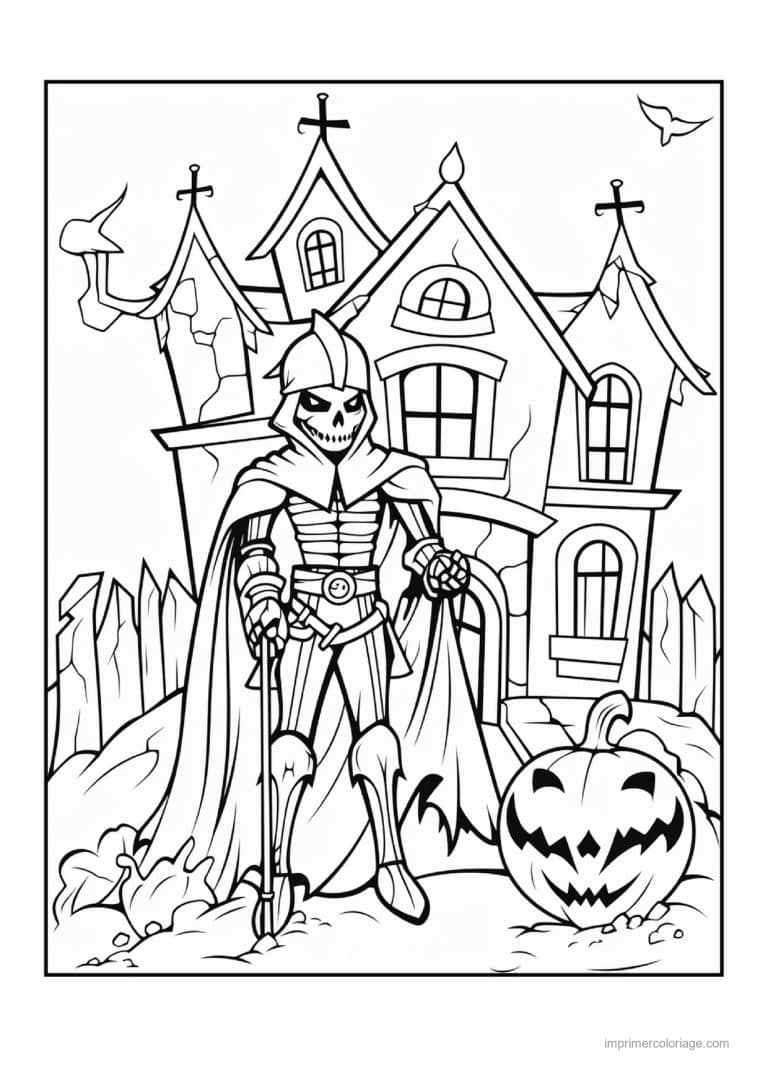 coloriage zombie mort vivant devant une maison 18 - dessin gratuit &agrave; imprimer