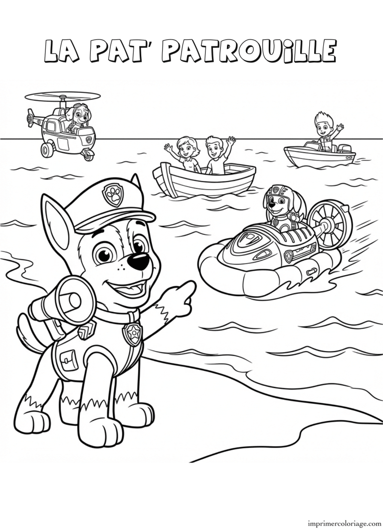 Coloriage la pat patrouille en avant - dessin gratuit &agrave; imprimer