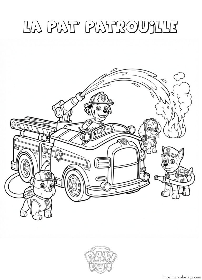 Coloriage la pat patrouille marshall incendie - dessin gratuit &agrave; imprimer
