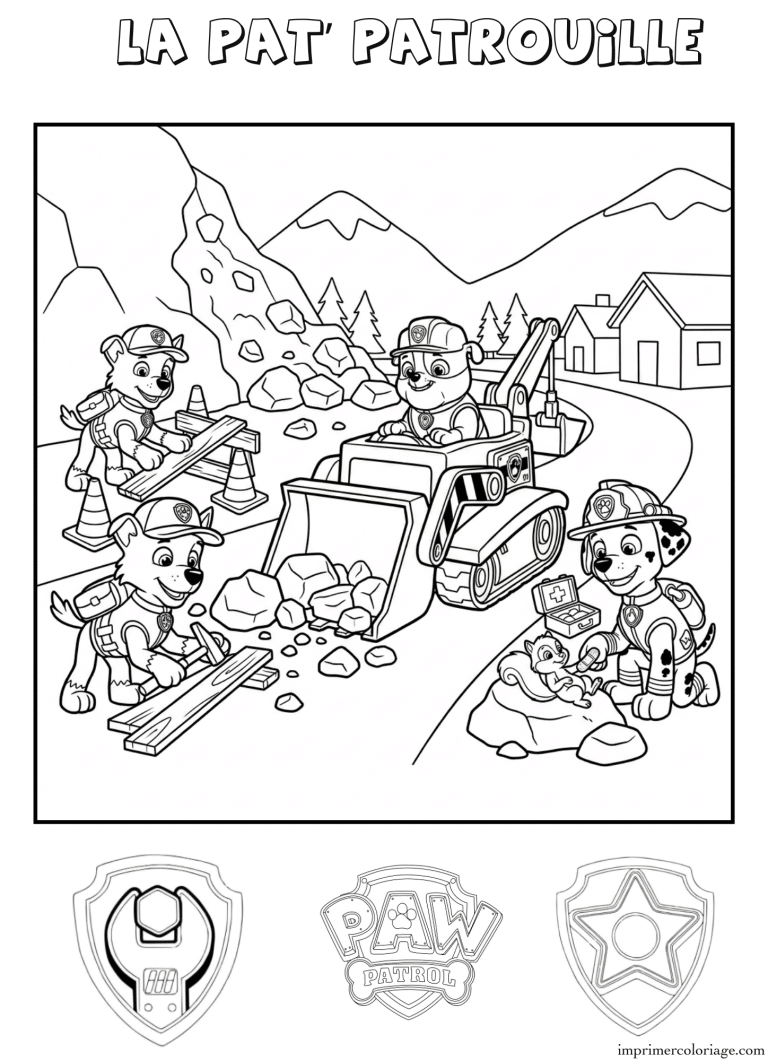 Coloriage la pat patrouille mission route - dessin gratuit &agrave; imprimer