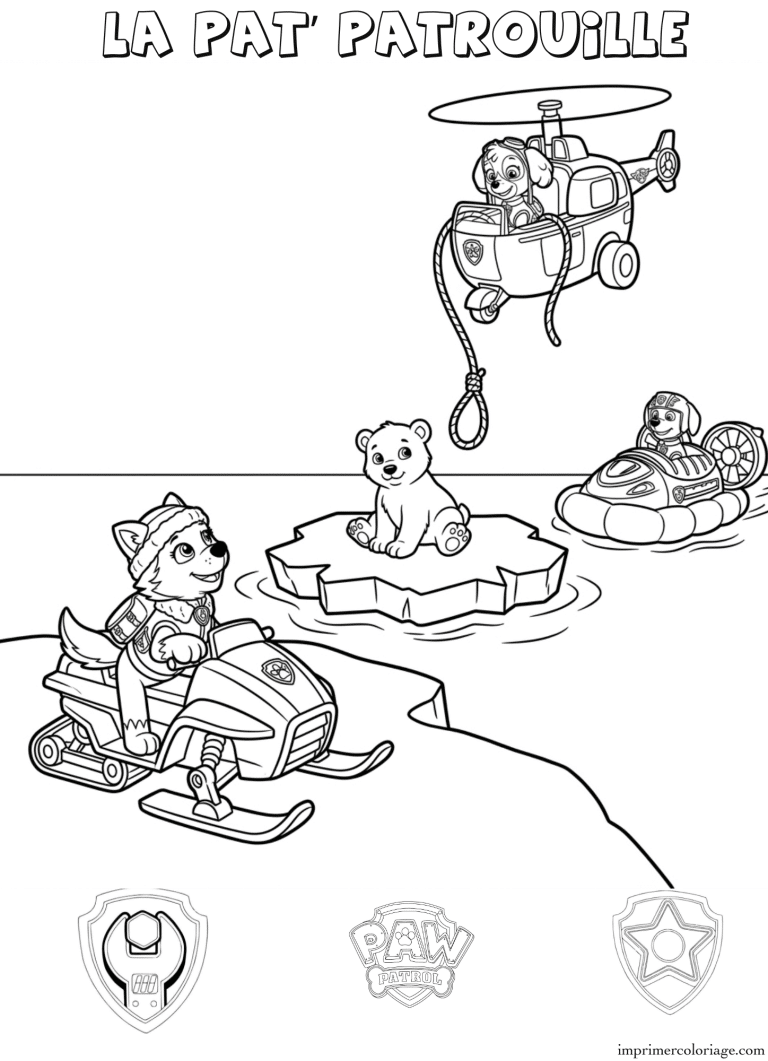 Coloriage la pat patrouille sauvetage ours - dessin gratuit &agrave; imprimer
