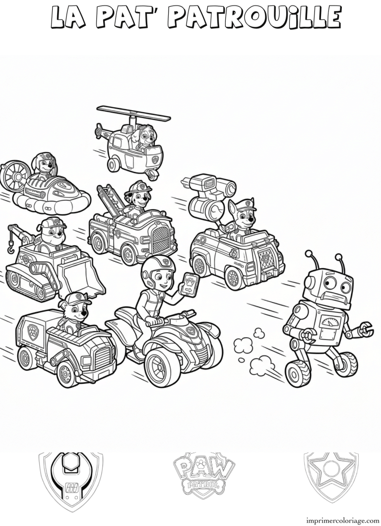 Coloriage la pat patrouille sauvetage robots - dessin gratuit &agrave; imprimer