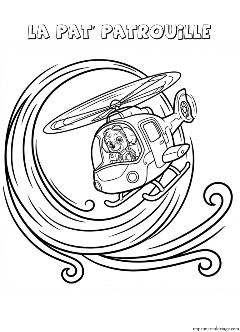Coloriage la pat patrouille stella helico (2) - dessin gratuit &agrave; imprimer