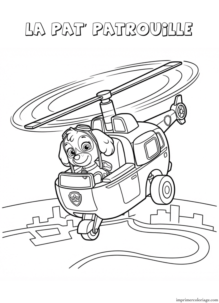 Coloriage la pat patrouille stella helico - dessin gratuit &agrave; imprimer