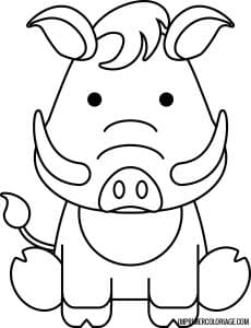 coloriage de cochon 19 - dessin gratuit à imprimer