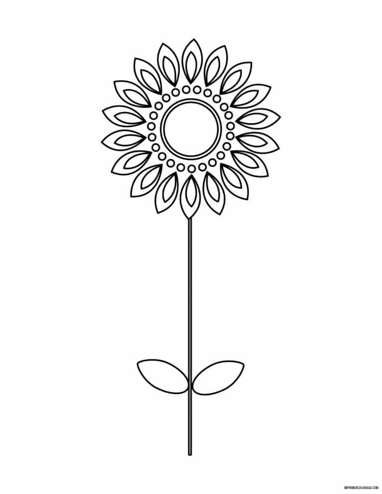 coloriage de fleur 4 - dessin gratuit &agrave; imprimer