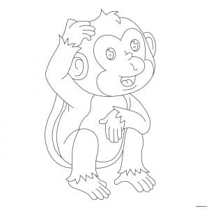 coloriage de singe 19 - dessin gratuit à imprimer