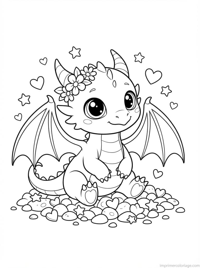 coloriage dragon cute bebe couronne - dessin gratuit &agrave; imprimer