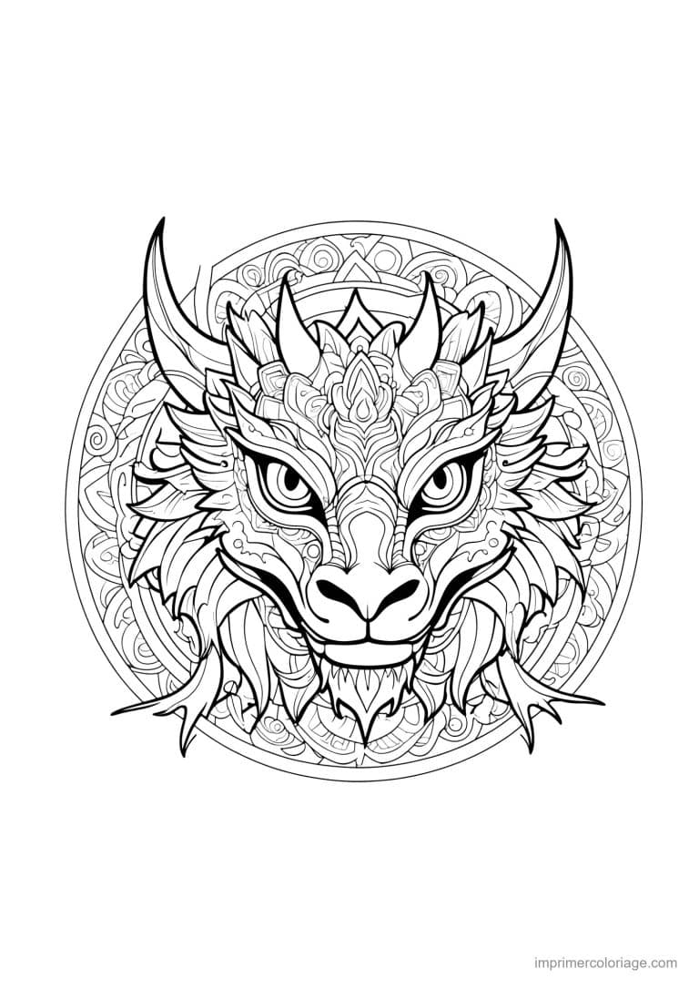 coloriage dragon mandala 11 - dessin gratuit &agrave; imprimer