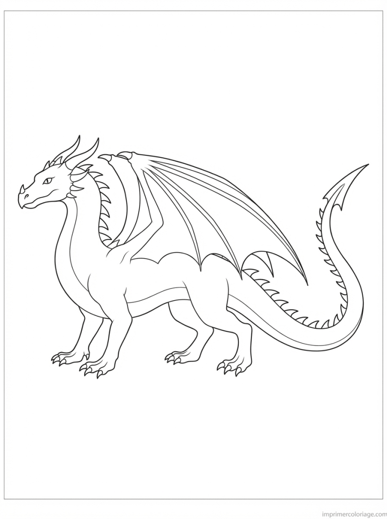 coloriage dragon profil ailes - dessin gratuit &agrave; imprimer