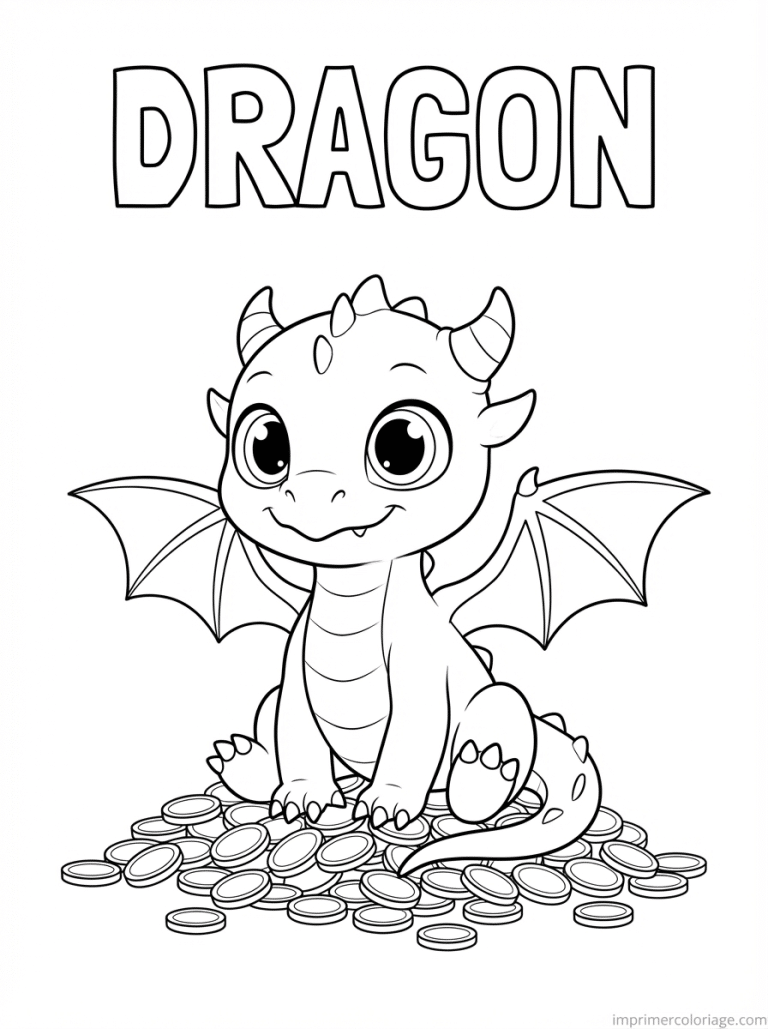 coloriage dragon titre bebe or - dessin gratuit &agrave; imprimer