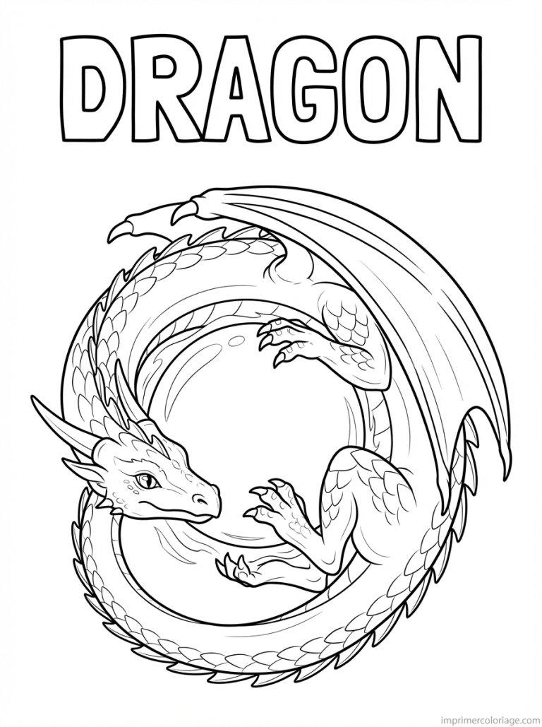 coloriage dragon titre orbe magique - dessin gratuit &agrave; imprimer