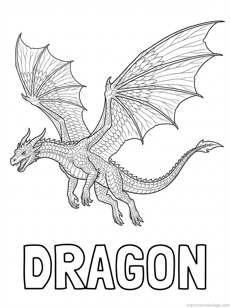 coloriage dragon titre vol - dessin gratuit &agrave; imprimer